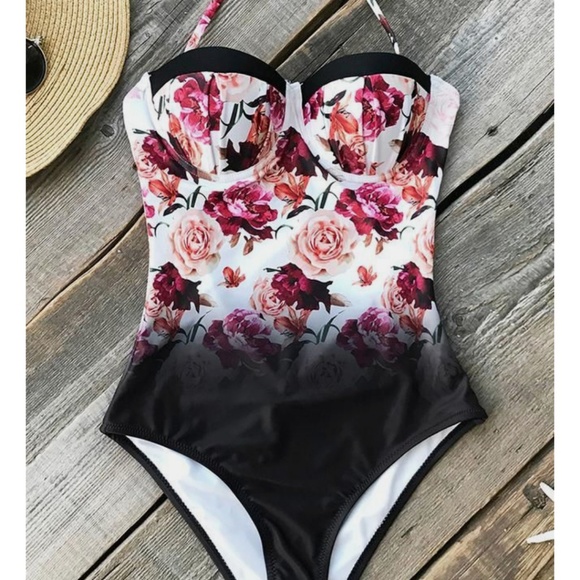 vintage floral swimsuit